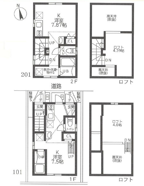 川口市芝富士１丁目の一棟アパートの間取り
