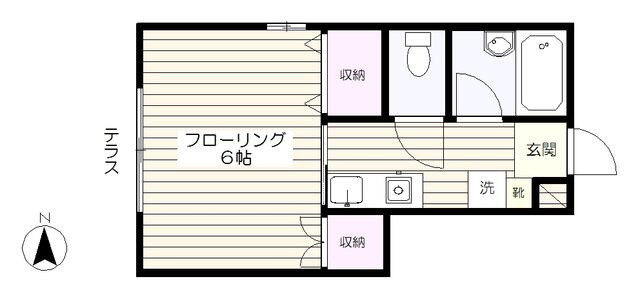 約２０．５２㎡の１Ｋアパート