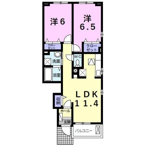 グラシオッソＢ　　刈谷市近郊の賃貸はクラスホームの間取り