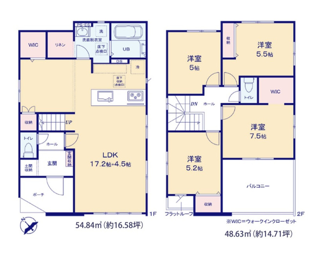 【間取り】 | 糟屋郡篠栗町和田2丁目2期　1号棟（全2棟）【仲介手数料無料・0円】 | 平日、土日祝日もお好きな日時にご見学可能です。お気軽にお問合せ下さい。