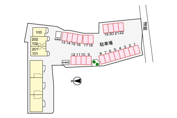 メイプルタウンＢの駐車場