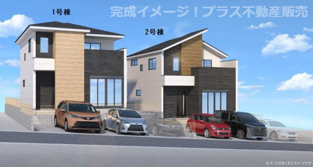 【外観】 | 糟屋郡篠栗町和田2丁目2期　2号棟（全2棟）【仲介手数料無料・0円】 | 完成イメージの外観パースです。