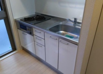 【キッチン】 | ブランマノワール | グリル付き２口コンロ。