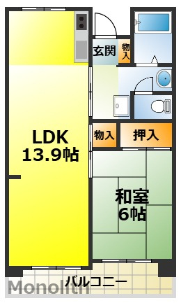 津久野南３号棟の間取り