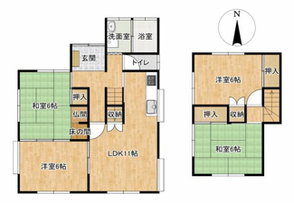 【間取り】 | 岩国市由宇町港1丁目戸建