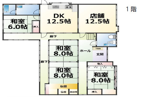 栗東市六地蔵の住宅付店舗戸建