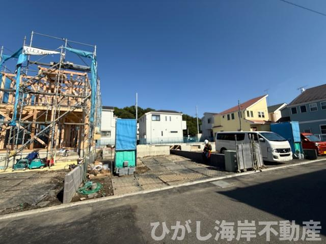 茅ヶ崎市甘沼　　新築戸建　全4棟の外観|10月30日撮影　建築中　現地外観