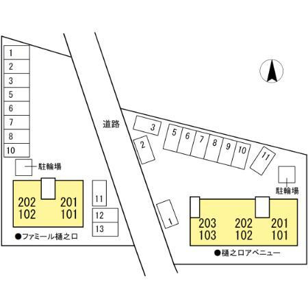 樋之口アヴェニューの区画図