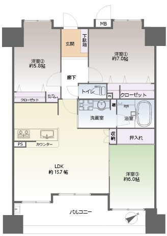 【間取り】 | パレスト二日市ツインタワーヒルズ EAST☆仲介手数料無料☆