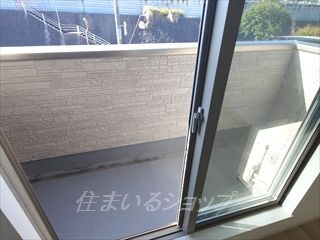 広島市安佐北区口田南１丁目のアパートのバルコニー