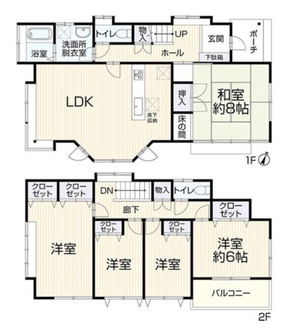 中古戸建　柏市南逆井３丁目の間取り
