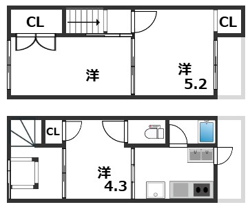 東垂水2丁目連棟戸建の間取り