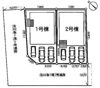 【区画図】 | 愛川町春日台3丁目  2号棟 第28 | 2号棟　南西側約5.5ｍ公道　駐車並列3台（車種によります）　敷地面積32.7坪