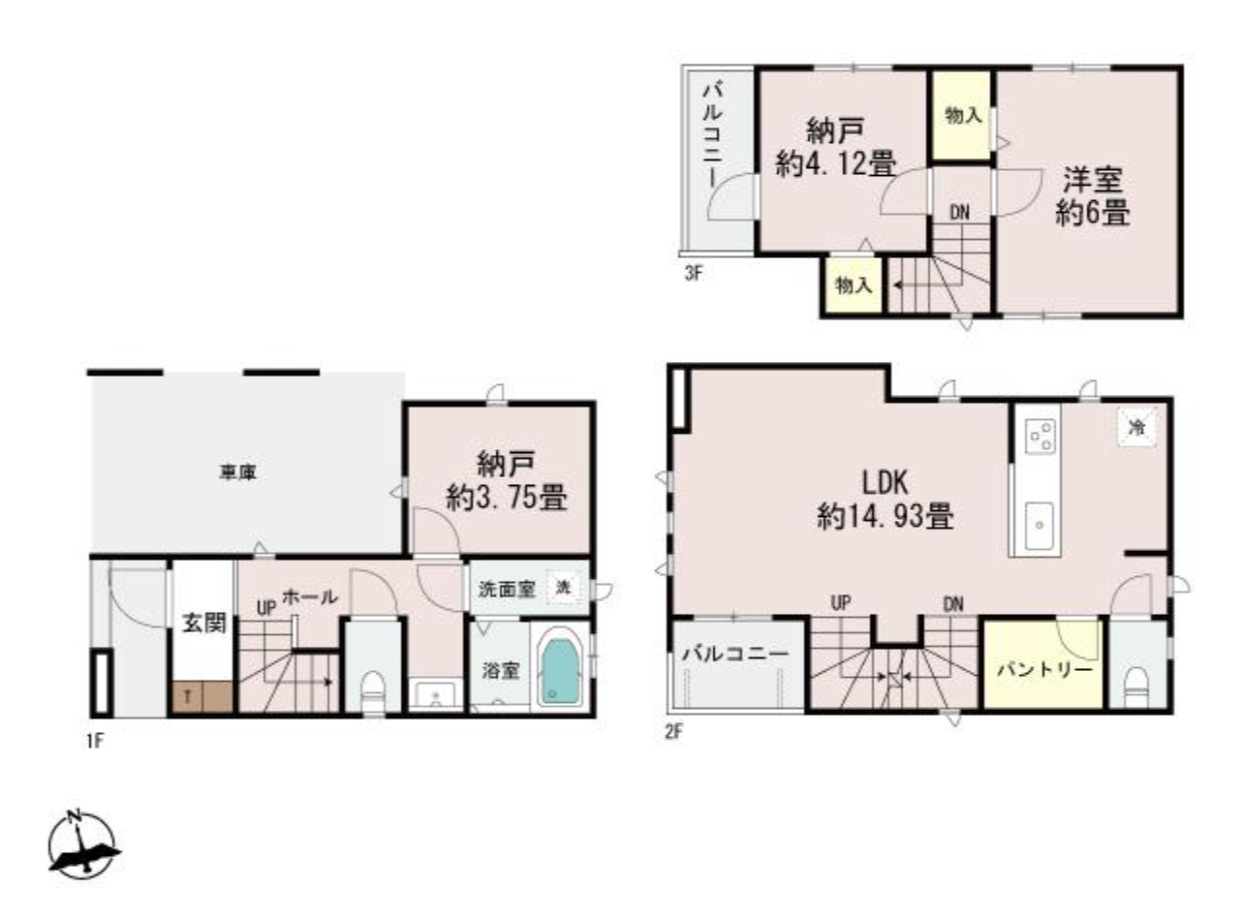 横浜市保土ヶ谷区東久保町 新築戸建て【仲介手数料無料】の間取り