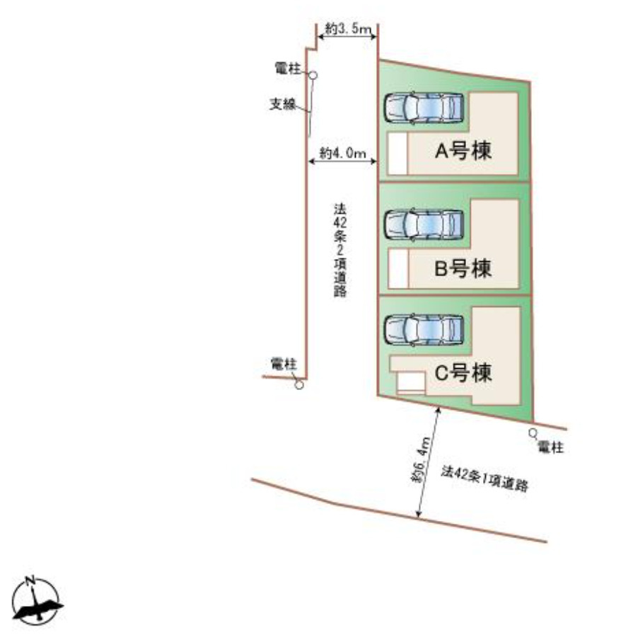 横浜市保土ヶ谷区東久保町 新築戸建て【仲介手数料無料】の区画図