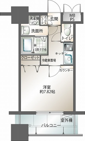 新品家具付きマンション御供所町3(KaGood福岡)の間取り|※間取りと異なる場合は現状を優先します。