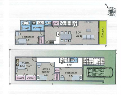【参考プラン】 | 新宿区中落合3丁目　建築条件なし売地　C区画 9480万円