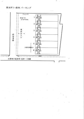 森林パーキングの区画図
