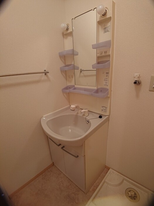 シャイニーパークの洗面所|スペースが確保できる洗面所です