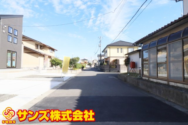 郡山市安積町笹川字北向　　　１号棟　　　安積第３小学校、安積第２中学区　の前面道路含む現地写真|南側前面道路