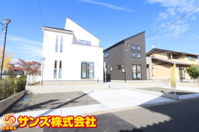 郡山市安積町笹川字北向　　　１号棟　　　安積第３小学校、安積第２中学区　の外観|南西側から見た区画全体♪