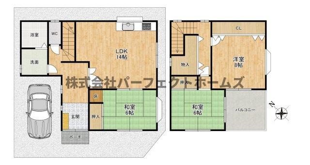 東香里新町戸建1　賃貸の間取り