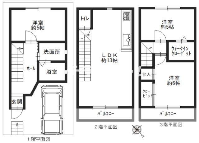 夕日丘3 中古戸建の間取り
