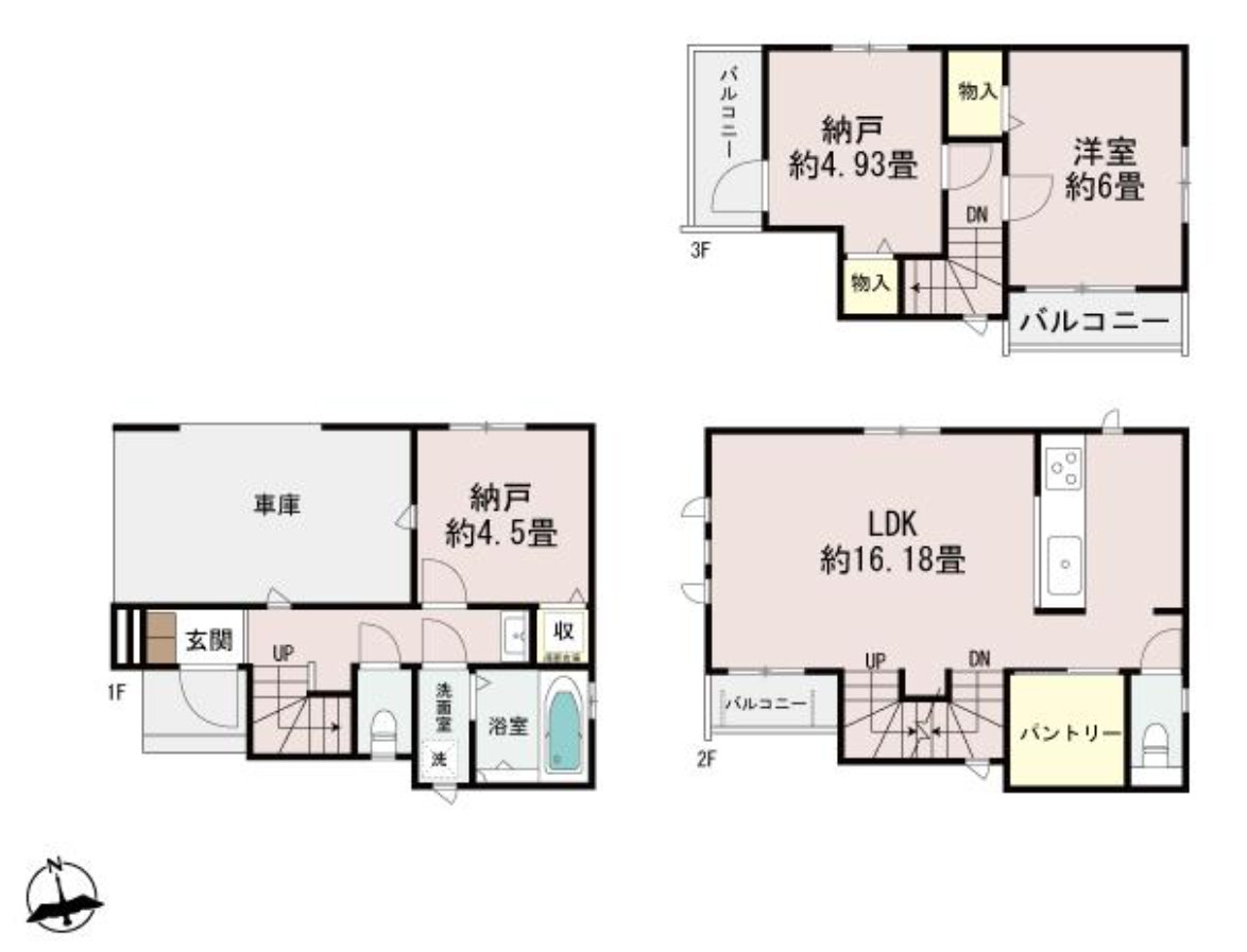 横浜市保土ヶ谷区東久保町 新築戸建て【仲介手数料無料】の間取り
