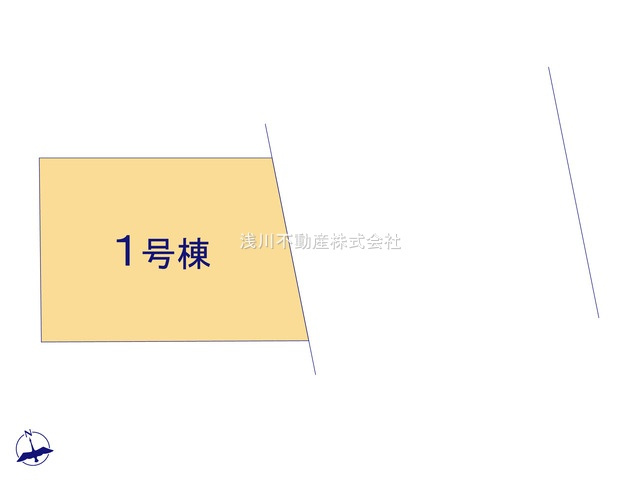 八王子市　楢原町　新築一戸建ての区画図|～16ｍ道路に面している整形地～