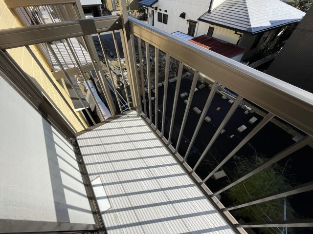 茂原市小林のアパートのバルコニー