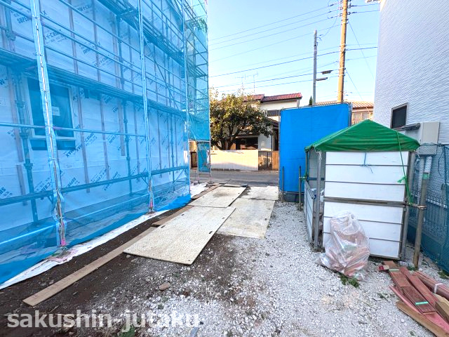 長作台１丁目　新築戸建の駐車場|このあたりが駐車スペースになります。