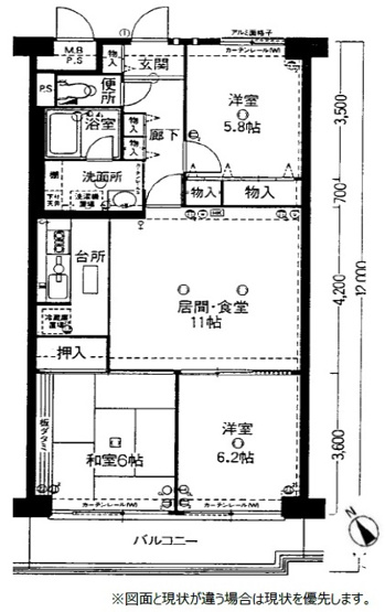 【間取り】 | ドルミハイツ垂水A棟