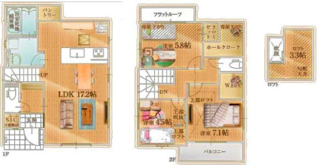 三鷹市牟礼５丁目 井の頭線 三鷹台駅 新築戸建の間取り