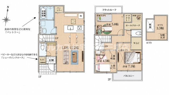 【内覧動画公開中！】三鷹市牟礼５丁目 井の頭線 三鷹台駅 新築戸建の間取り