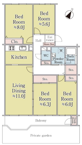 琴似プリンスハイツA棟の間取り