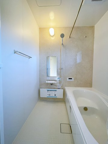 新築戸建・新築建売　寄居露梨子　鉢形小・城南中の浴室|浴室乾燥機付きで雨の日や花粉の時期でも室内干しができるので安心です！