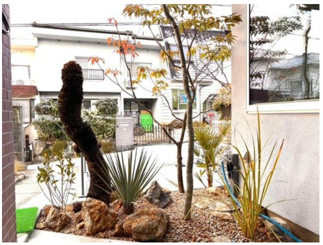 大山崎町円明寺脇山の庭|南庭には、植栽スペースがあり、ちょっとした家庭菜園も楽しむことができます。