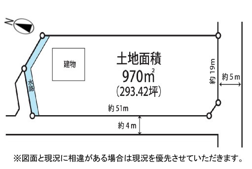 【資材置場・駐車場】久喜市狐塚売地の土地図|土地図です