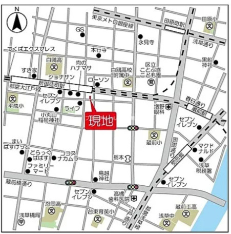 シェフルール新御徒町Ⅰの地図