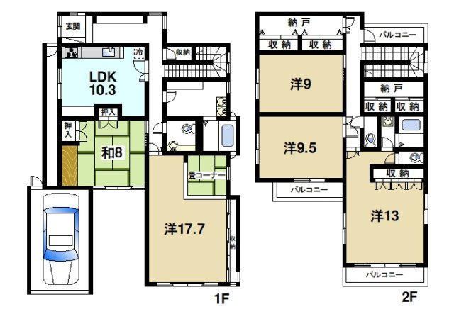 小明町春日戸建ての間取り