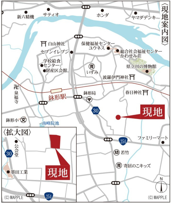 新築戸建・新築建売　寄居露梨子　鉢形小・城南中の地図