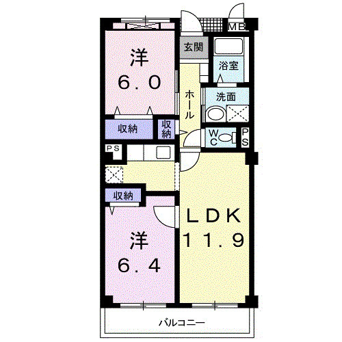 ヴィザージュの間取り|間取図