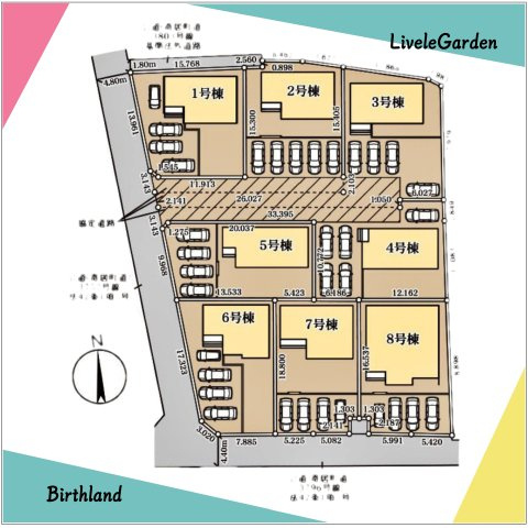 新築戸建・新築建売　寄居露梨子　鉢形小・城南中の区画図|■土地面積：214.92㎡　■建物面積：114.27㎡