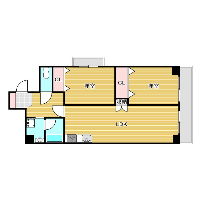 豊中市向丘２丁目の賃貸マンションの間取り