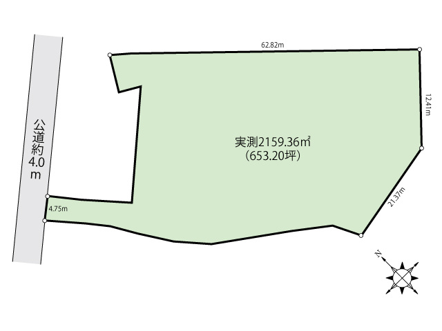 【土地図】 | 【建築条件なし】大仙市下鴬野 実測653.20坪 築古倉庫あり 