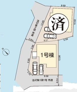 新築　所沢市北野2丁目の区画図
