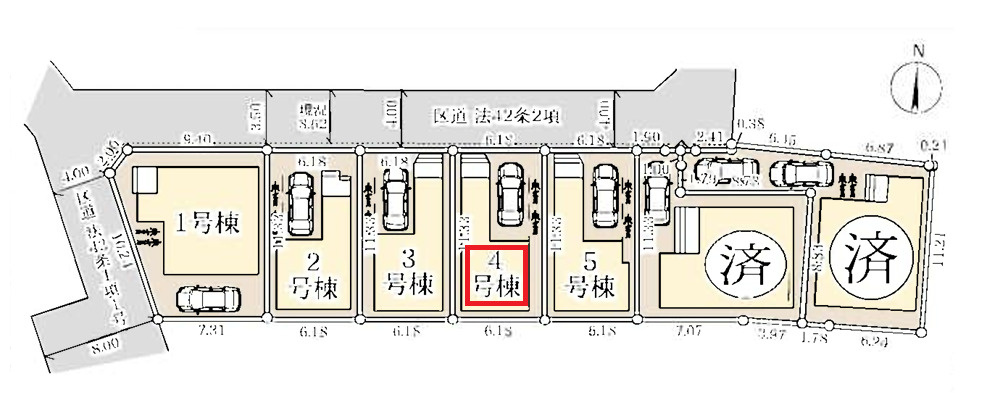 江戸川区篠崎町3丁目新築分譲住宅の区画図