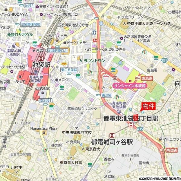 プラウドタワー東池袋ステーションアリーナの地図