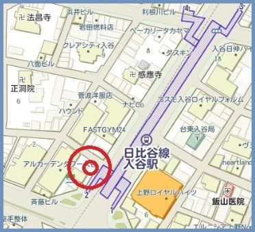 グランカーサ上野入谷の地図