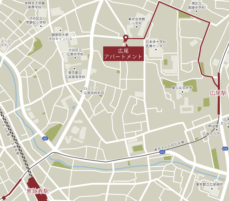 広尾アパートメントの地図|地図